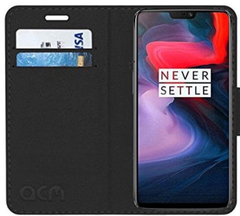 Кожен флип калъф за портфейл за Oneplus 6