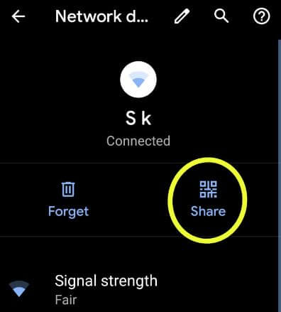 Споделете паролата за Wi-Fi на android Q