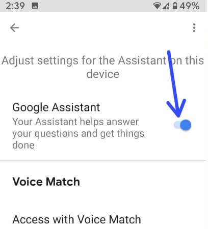 Как да изключите Google Assistant Android 9