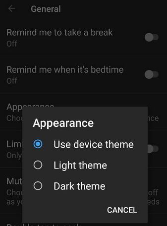 Как да промените тъмната тема на YouTube Android