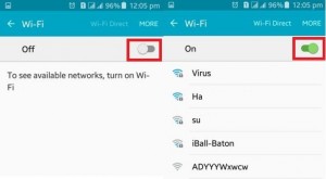 Включете Wifi на android