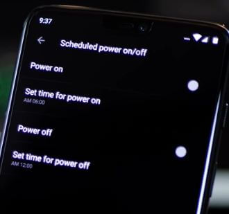 Как да планирате включване и изключване на захранването в OnePlus 7 Pro, 7T, 6T, 6